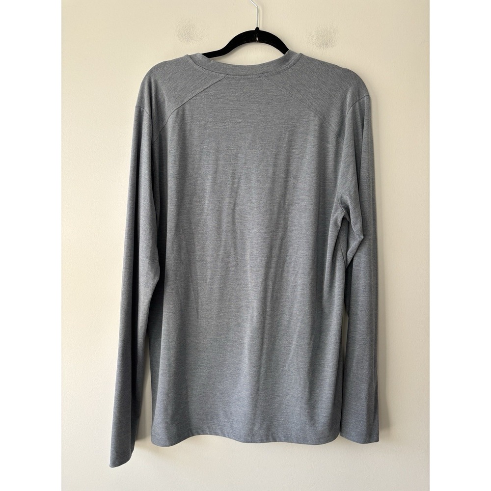 Free Fly Bamboo Flex Henley Long Sleeve Shirt Men's Size Large Grey Blue Button - Picture 11 of 11